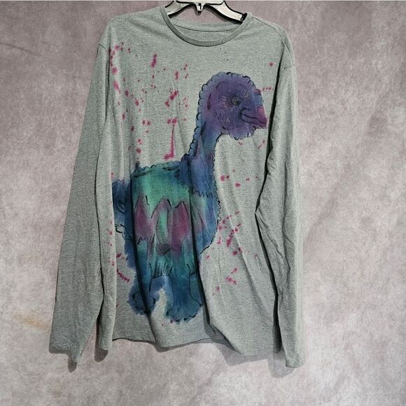 Men's CUSTOM Long Sleeves Tie Dye/Acid Wash Tee XL - BREAD MONSTER - Picture 1 of 4
